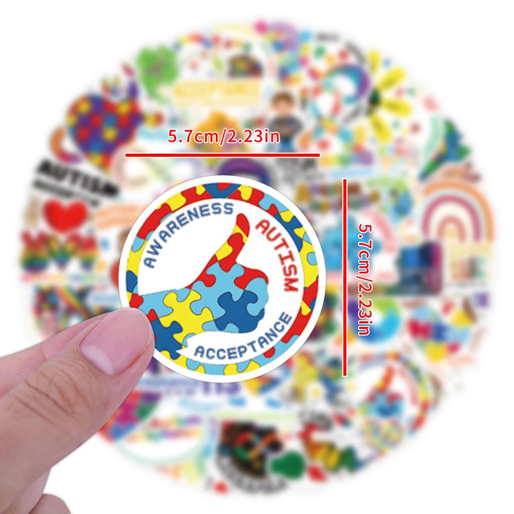 55 Neue Modelle Akzeptieren Autismus Cartoon Graffiti Aufkleber Roller Koffer Aufkleber