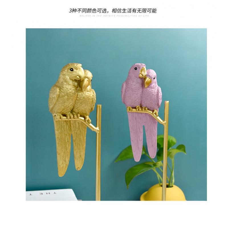 Modern Resin Parrot Figurine Decor Home Office Desk Window Shelf Contemporary Animal Ornament