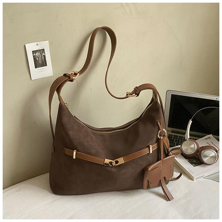 

Винтажная сумка-тоут большой вместимости женская 2025 новая модная нишевая сумка-шоппер на плечо для работы, повседневная наплечная сумка-мессенджер