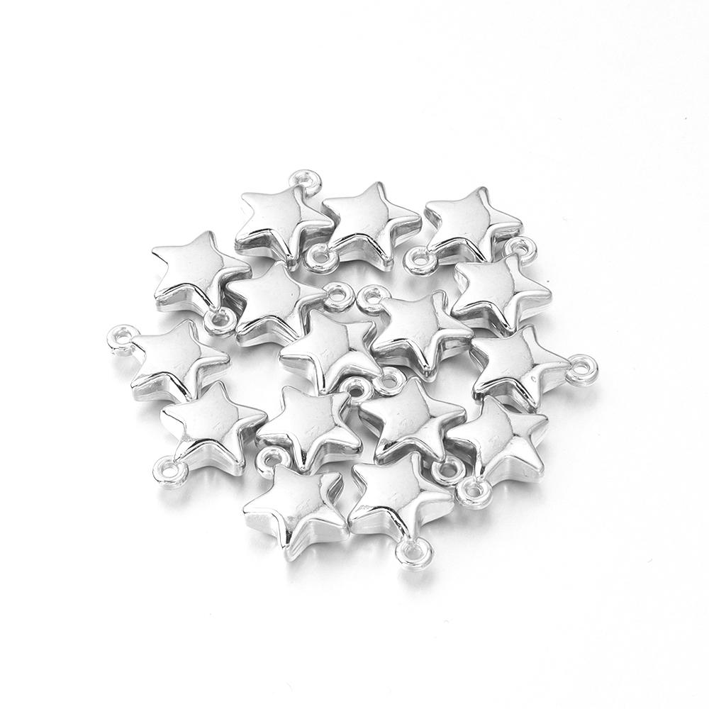 50Pcs/lot CCB Star Bead Pendant Popular Simple Loose Charms for Jewelry Making Accessories DIY Necklace Bracelet Keychain