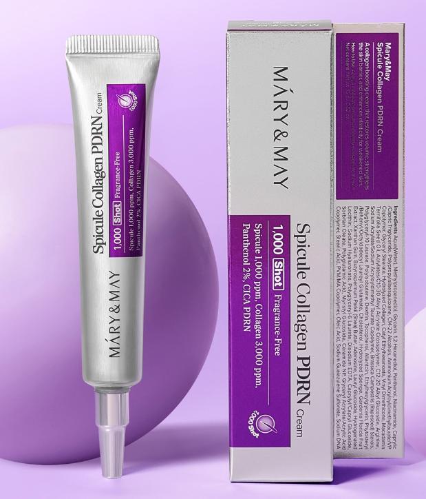 Mary&May Crema Collagene PDRN con Spicule 15g Crema Rassodante & Illuminante