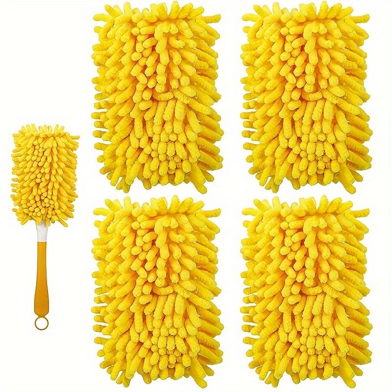 5pcs/set Chenille Dust Mop Refill Pads Washable Reusable Replacement Heads for Feather Dusters Cleaning Tools Furniture Supplies