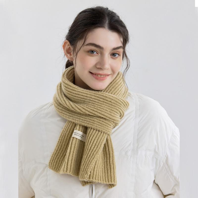 Versatile solid color knitted scarf scarf plush soft male and female couples scarf autumn and winter outer shawl