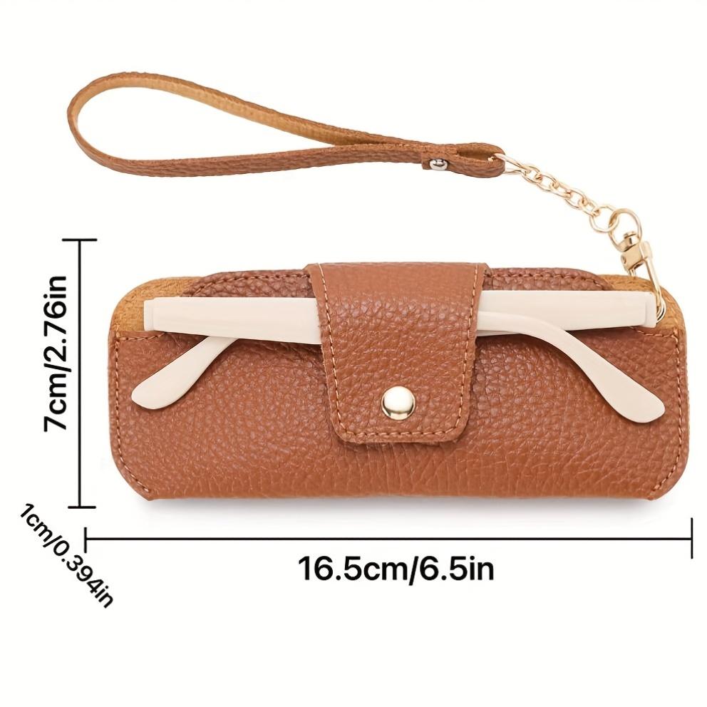 Leather Sunglasses Case with Lanyard Portable AntiScratch Eyewear Storage Fashion Travel Eyeglass Holder Protective Cover Gift