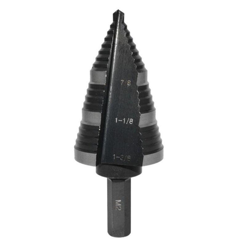 

M2 Cobalt HSS Step Drill Bit 7/8 to 1-3/8 Impact Unibit Stepped Drill Wear-Resistant Titanium Coated 1/4 Shank Pack of 1