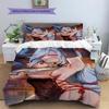 Anime Pattern Bedding Quilt Set Quilt Cover Pillowcase Home Decoration Birthday Gift (1 * Duvet Cover + 2 * Pillowcase, Without Core)