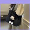 Mickey Mouse Donald Duck Canvas Tote Bag Large Capacity With Zipper Closure For Daily Use