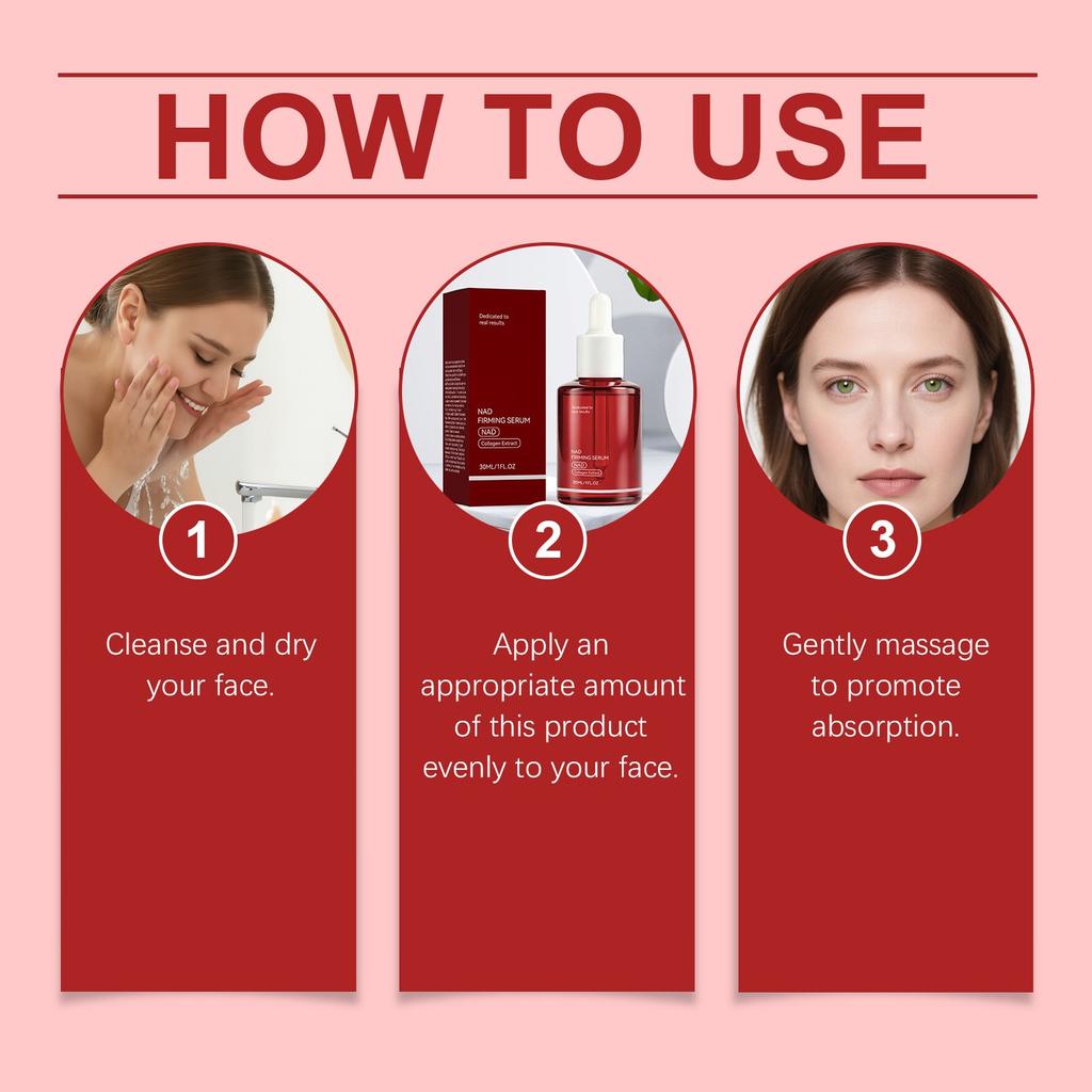 Firming Serum, Collagen Extract Face Serum, Moisturizing & Tightening Facial Essence with Nicotinamide Adenine Dinucleotide