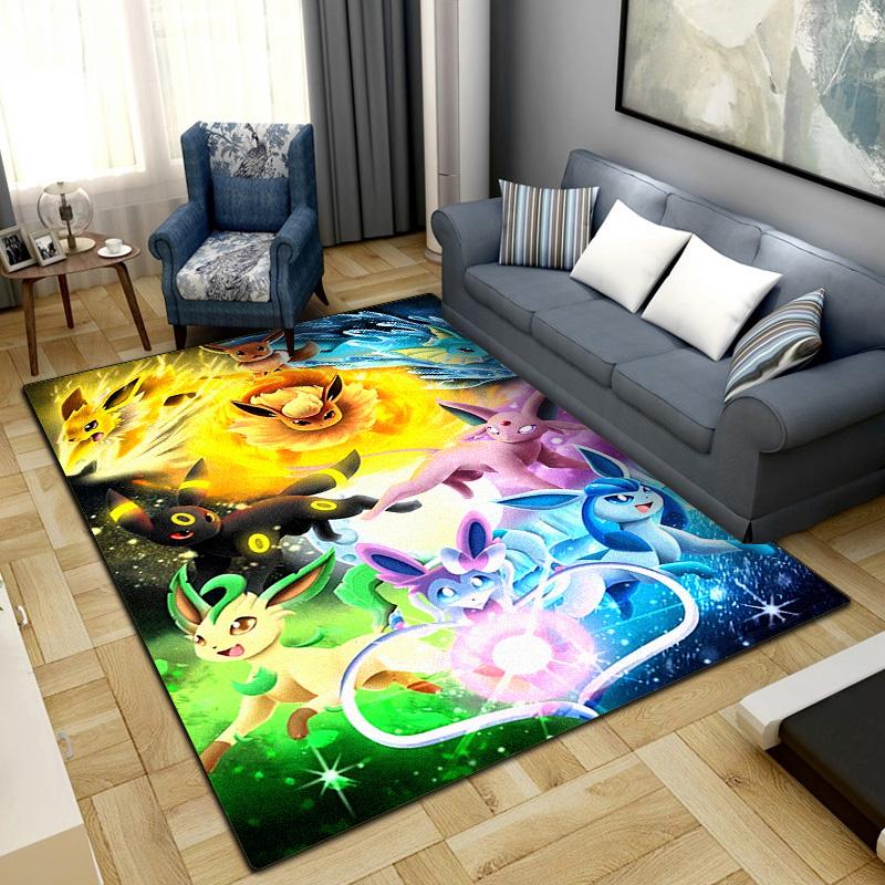 Anime Pocket Monster Printed Anti-slip Carpet Fashionable Decorative Rug Mat for Bedroom Living Room LXR129