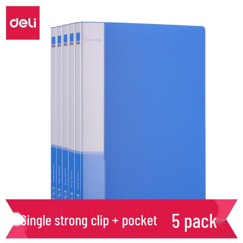 Deli A4 Single Strong Clip Folder with Pocket
