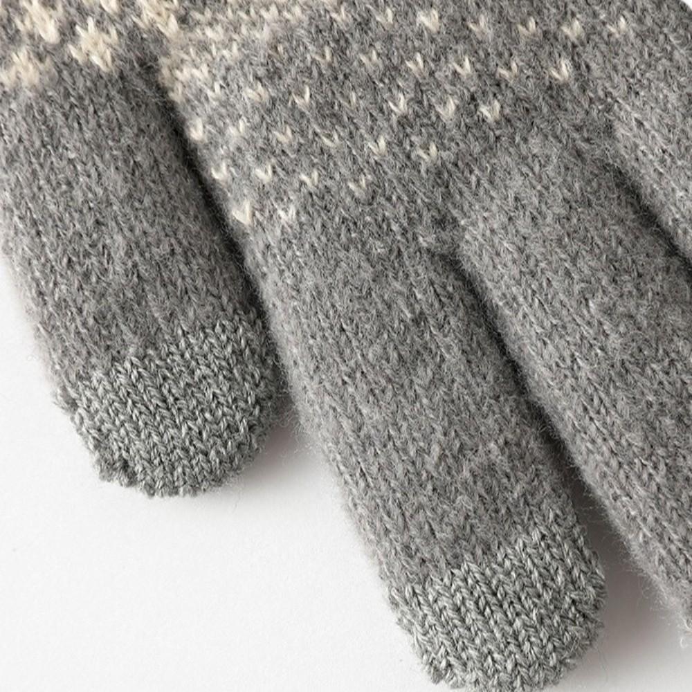 Thickened Touch Screen Gloves Windproof Wool Gloves Fashion Winter Knitted Gloves for Men Women