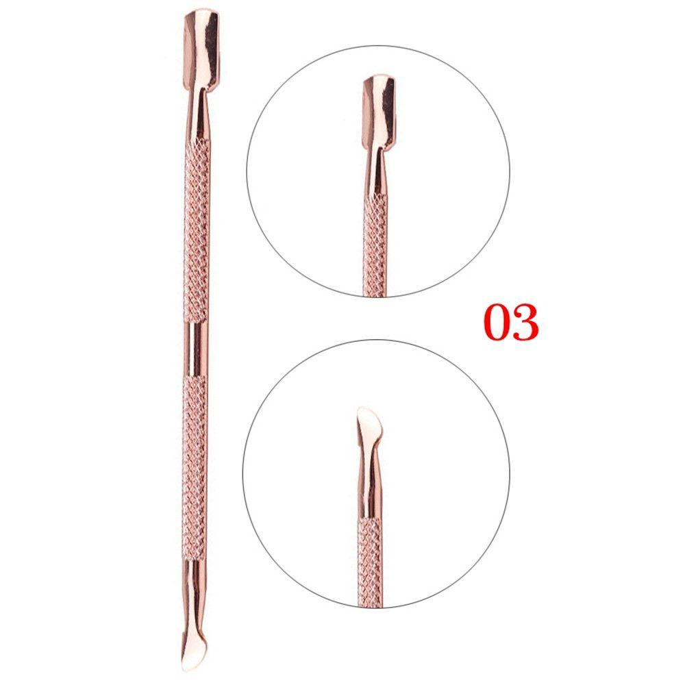 New Dual-ended Stainless Steel UV Gel Clean Stick Cuticle Pusher Nail Polish Remover Triangle Rod