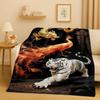 HD Yin Yang Element Dragon Chinese Loong Cartoon Flannel Blanket,Ultra Soft Warm Plush Throw for Home Bedroom Bed Sofa Cover Kid