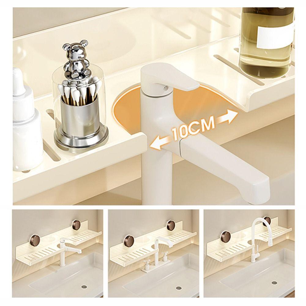 Wall Mounted Kitchen Floating Shelf Organizer Suction Cup U-Shaped Storage Rack  Washbasin