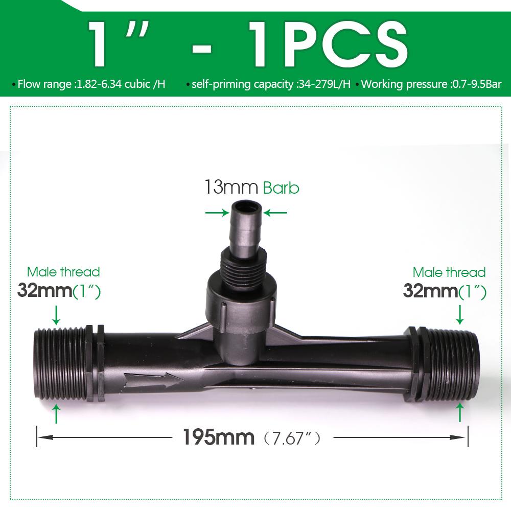 1/2" 3/4" 1" Male Thread Agriculture Irrigation Venturi Fertilizer Injector Kit Garden Greenhouse Watering System Fitting Filter