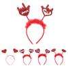Furry Hair Hoop Red Heart Valentine's Day Rose Selling Lovely Red Heart Party Delicate Sequins Furry Hairband