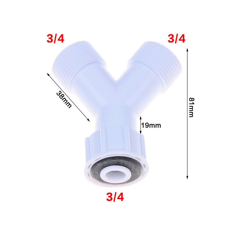 1/2/3Pcs Dishwasher Washing Machine Y Tee Connector Adapter Double Inlet Junction Split Pipe Connection Three-Way Adapter