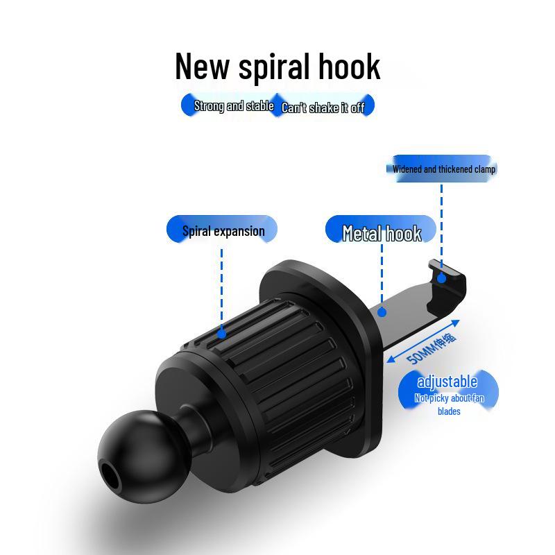 Rotating Spiral Hook Car Vent Phone Holder for 17MM Ball Head