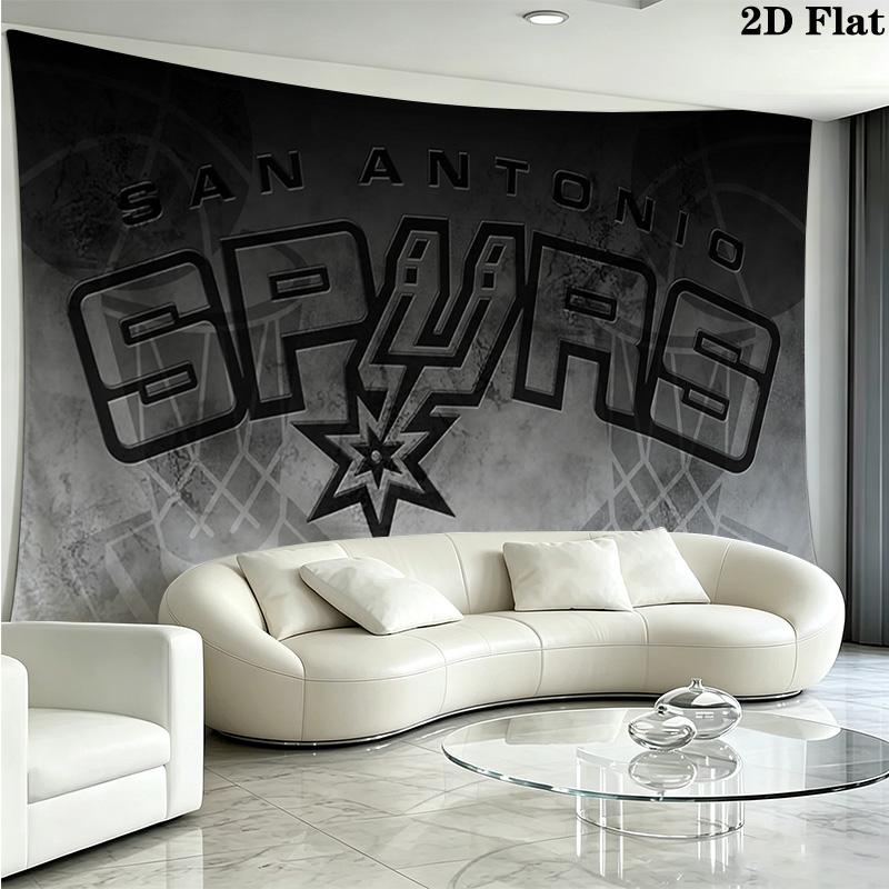 SA Spurs Wall Tapestry Aesthetic Wall Hanging Printed Fabric Blanket Decorative Tapestries for Bedroom Living Room Home Decor