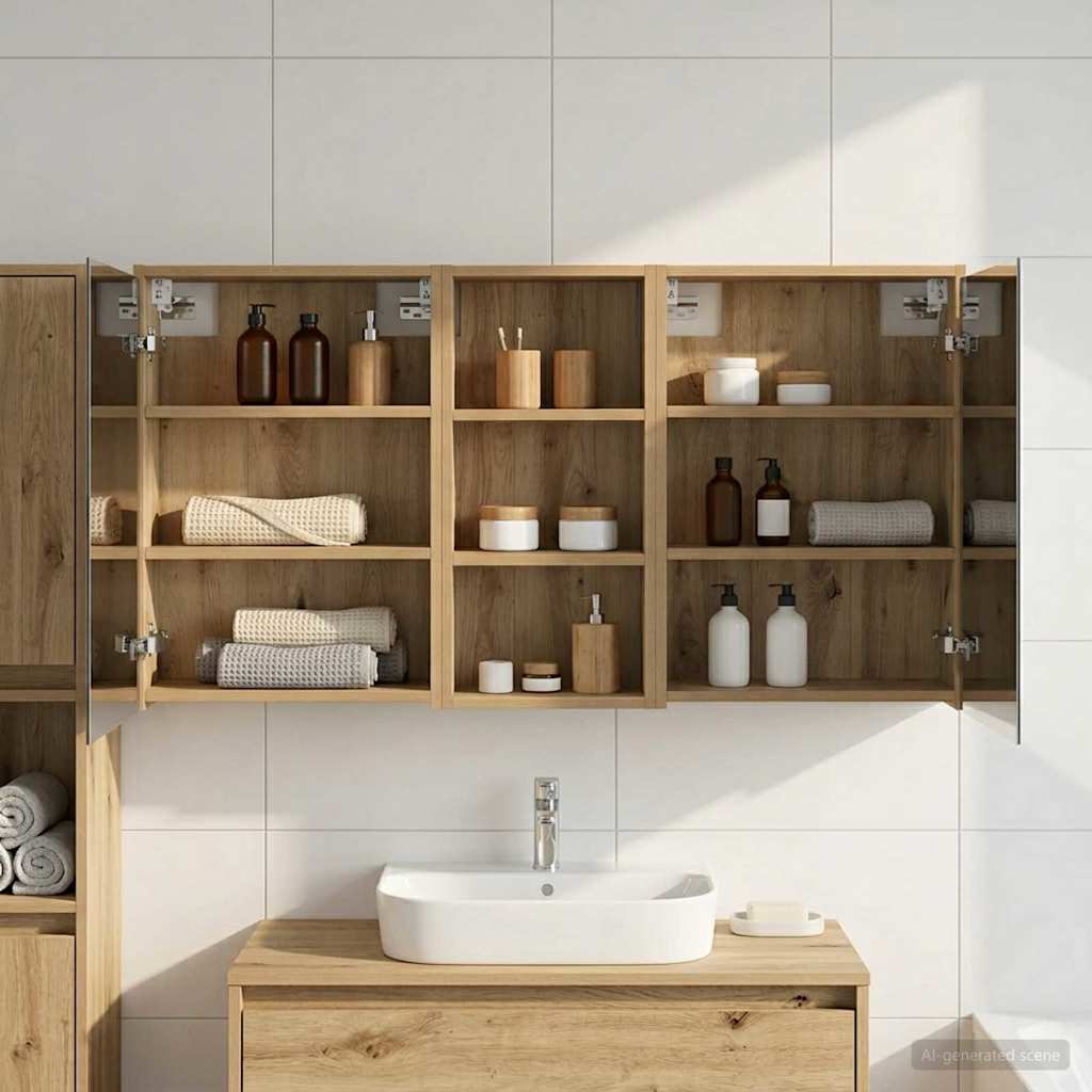 Bathroom Cabinet Set 3 pcs 116 x 16 x 62.5 cm Engineered Wood