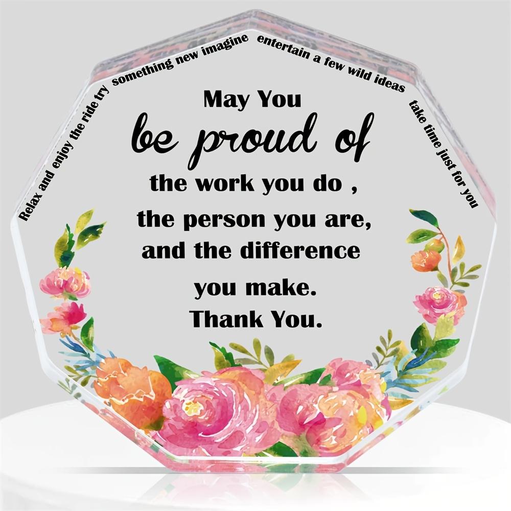 

2D Flat Acrylic thank You Decoration, Indoor and Outdoor Decoration - No Battery/electricity Required, Free Day Decoration, Shop Decoration, Durable 10*10cm