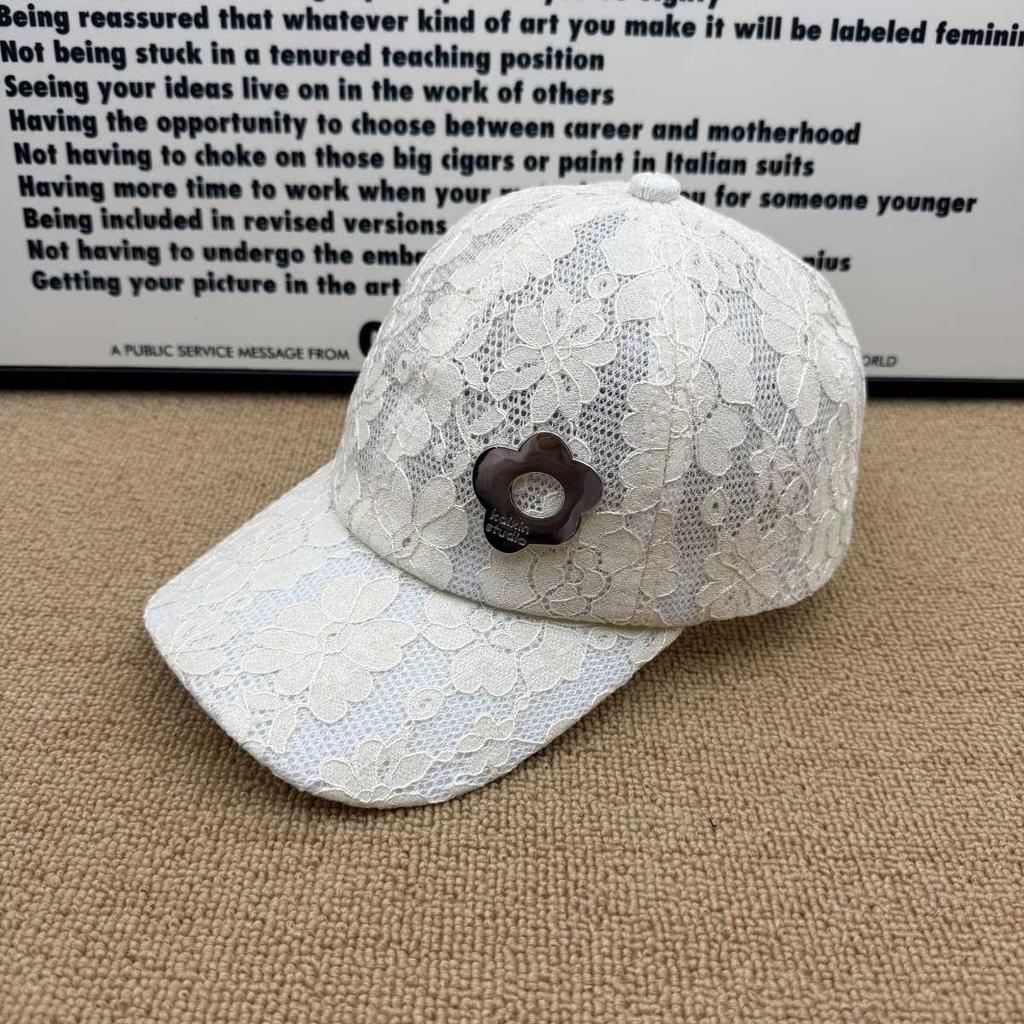 Fairy wind lace flower baseball cap female summer mesh breathable sunshade ins cap