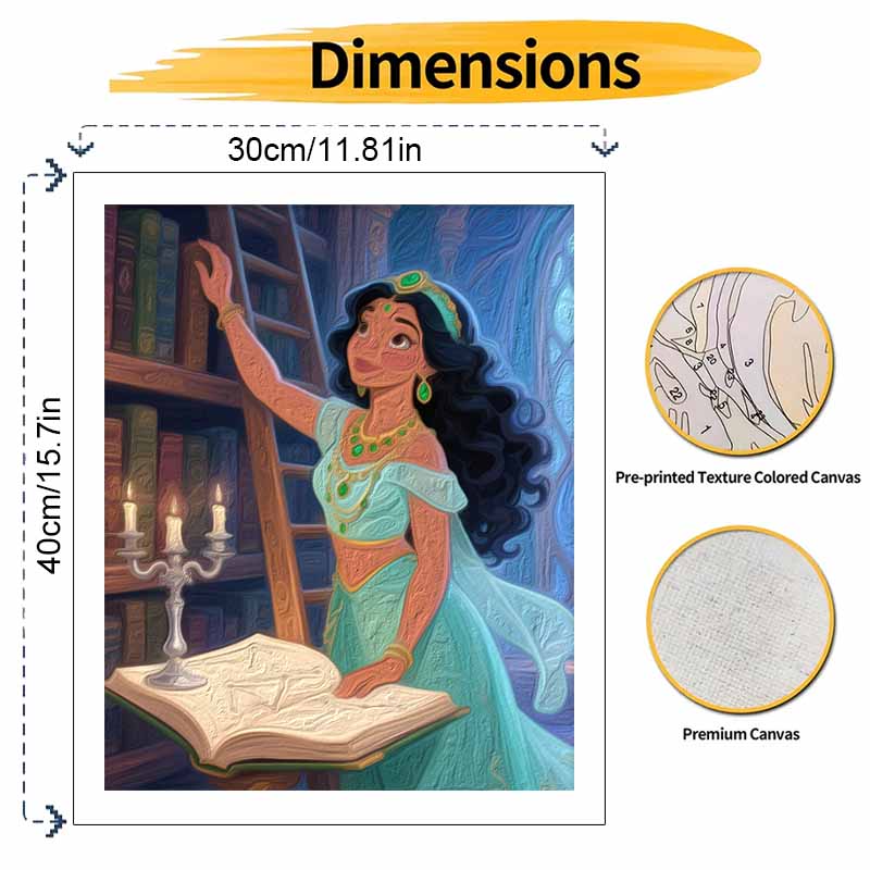 Disney Princess Jasmine Digital Oil Painting Art Kit Handmade DIY Home Decor Gift