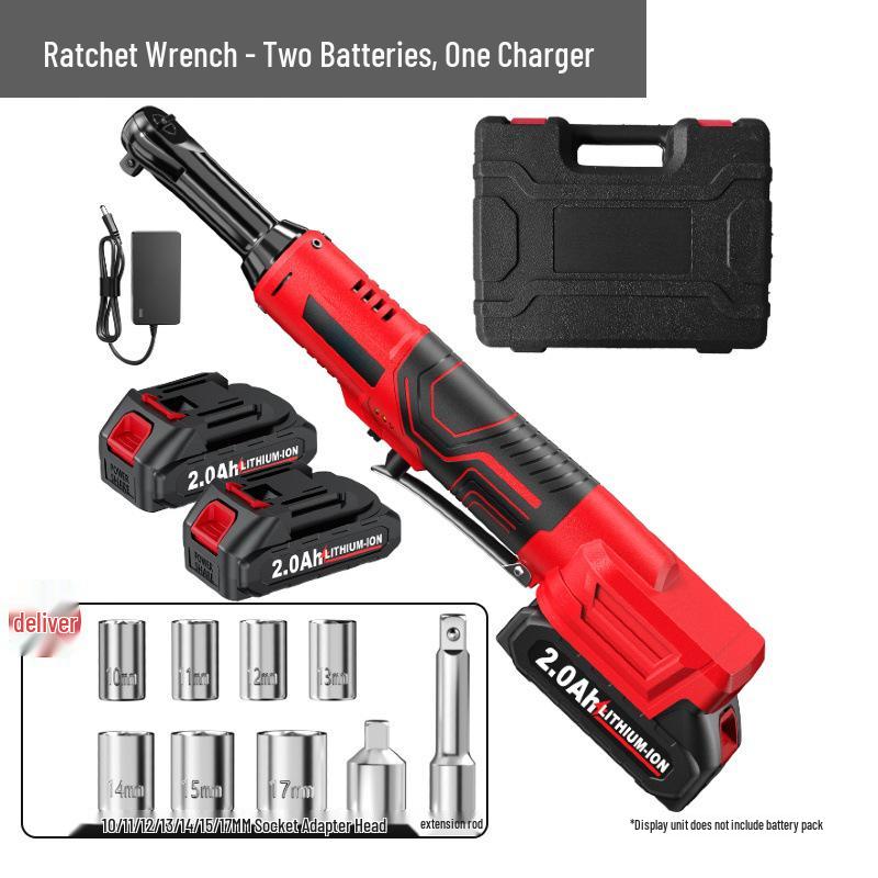 21V Electric Right Angle Ratchet Wrench with Lithium Battery for Auto Repair and Installation