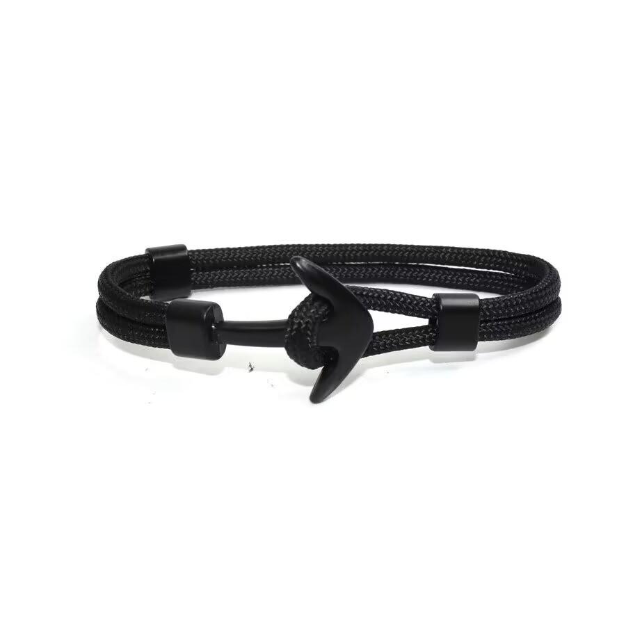 New Fashion Woven Multilayer Black Anchor Bracelets Men Hope Anchor Bracelet Pulsera Navy Hand Lucky Survival Leather