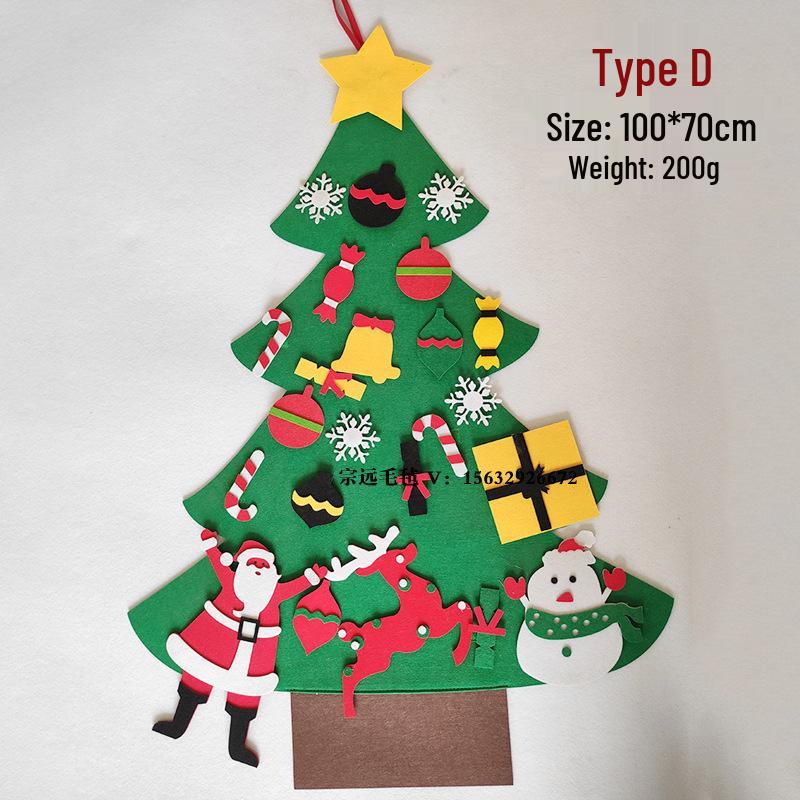 DIY Children s Felt Christmas Tree Calendar with Ornaments модель d