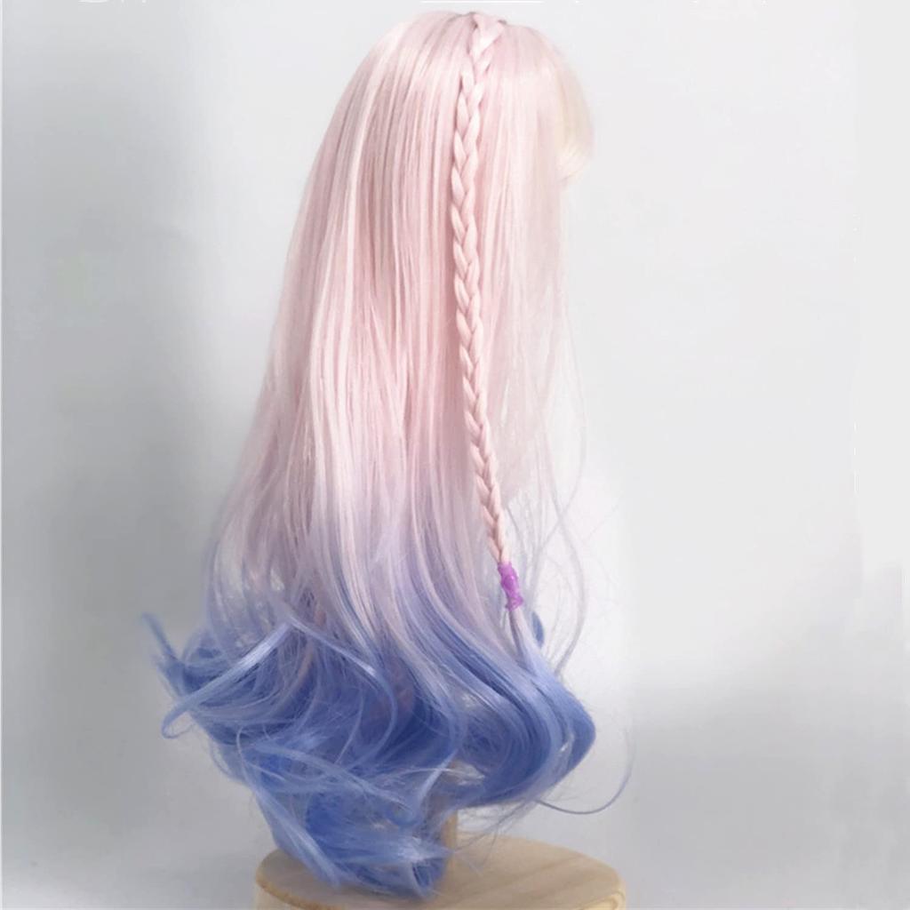 Doll Wig for and and Straight Heat Resistant Inch Head DIY Doll Hair Accessories 1/3 1/6 BJD/SD Dolls, Curly, Long, Hair, (180°C), 8-9 (21-24cm