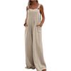 Summer Women's Jumpsuit Sleeveless Loose Casual Wide Leg Button Fashion Ethnic Style Jumpsuit