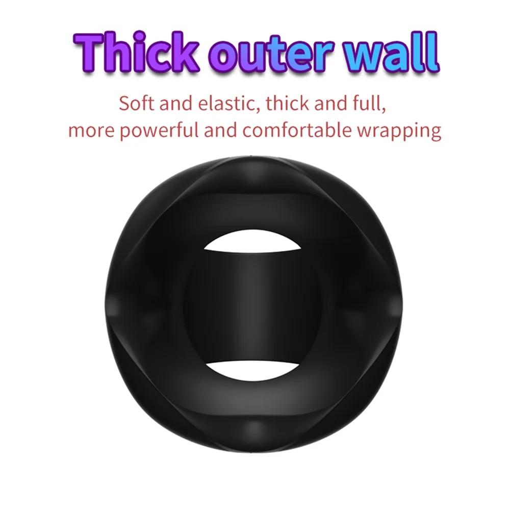 Delay Ejaculation Penis Rings Male Dick Erection Stretcher Extender Erotic Cock Rings Sex Toys for Men Double Cockring BDSM Toys