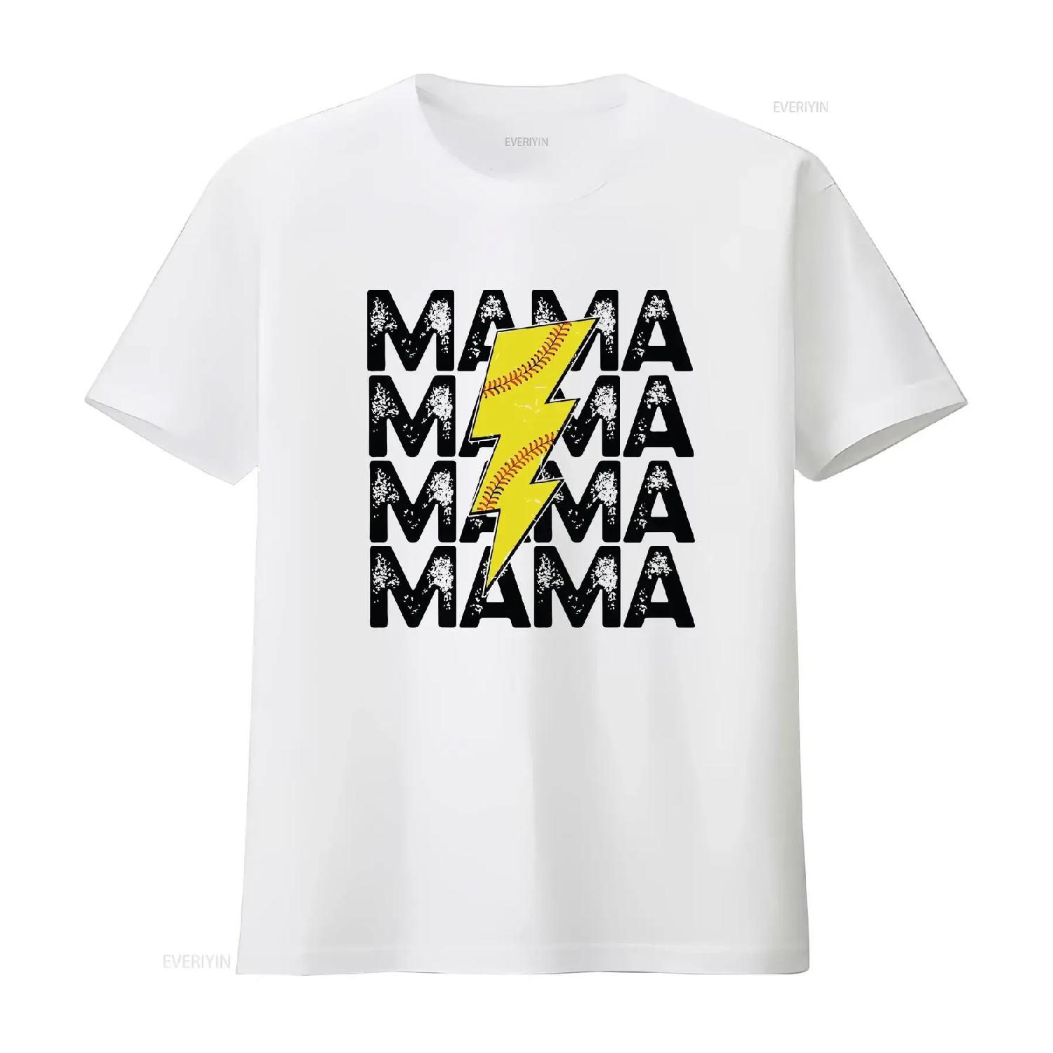 Baseball Mama T Shirt Mom For Women Sports Mothers Day Family vintage Washed Versatile Breathable Unisex Casual XXXXXL белый 1560₽