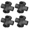10 ks PVC plastový konektor na trubku 6cestný rohové koleno na trubku 25 mm vnitřní průměr černé