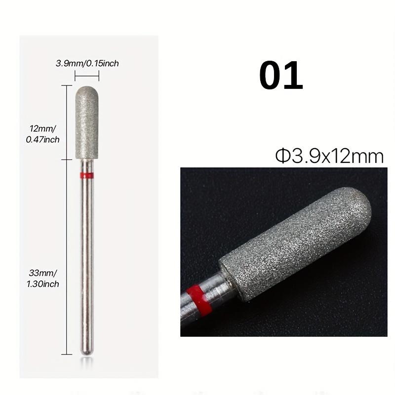 1/5Pcs Red Diamond Nail Drill Bit Milling Cutter for Manicure Electric Rotary Burr Cuticle Tools Accessories