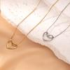 Trendy European & American Peach Heart Necklace - Chic Design for Stylish Women & Students