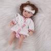 6'' Reborns Doll Mini Newborn Girl Doll Full Body Soft Silicone Life Like Doll with Brown Hair Realistic Doll Baby Toy