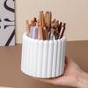 1pc 360° Rotating Desk Organizer,Plastic Pencil Holder, Multi-Functional Office Supplies Storage for Makeup Brushes and Lipsticks, Home and School Use