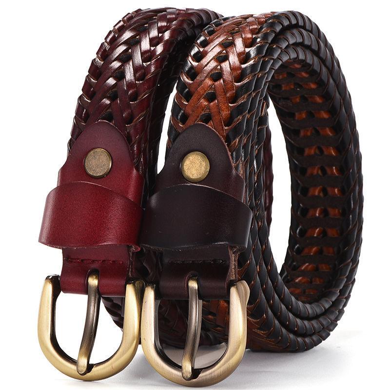 New Belt Men's Leather Belt Hand-woven Casual Wild Simple Tide Belt
