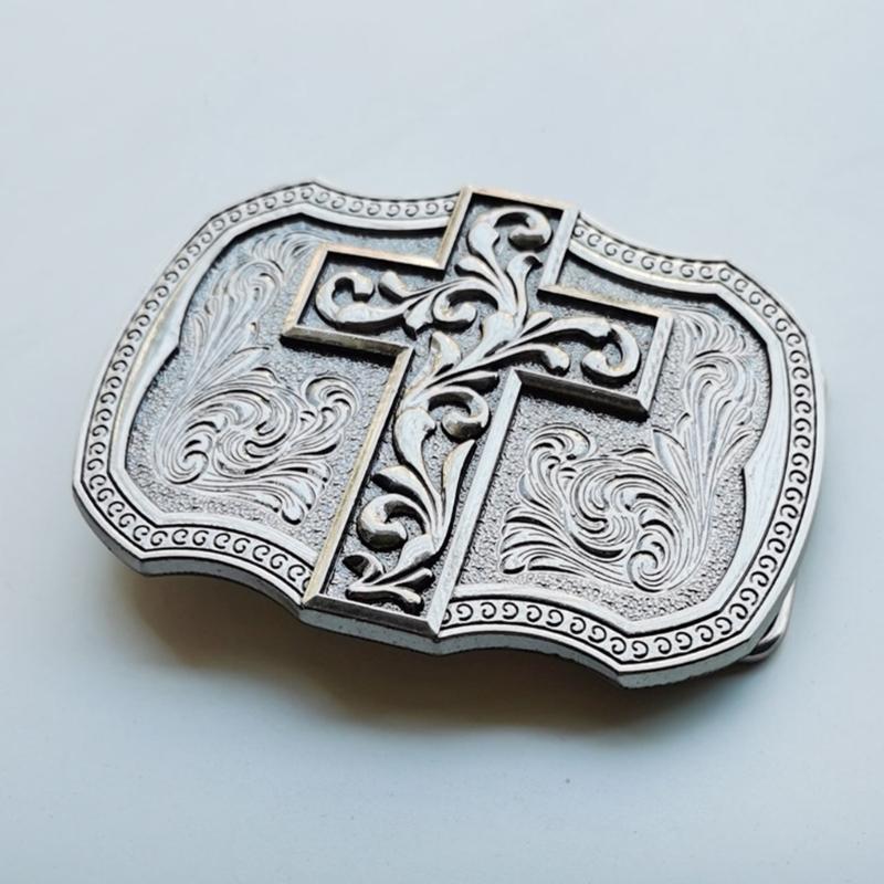 Retros Crosses Belt Buckles Durability Alloys Materials Belt Buckles for Daily Commute and Leisure Activity