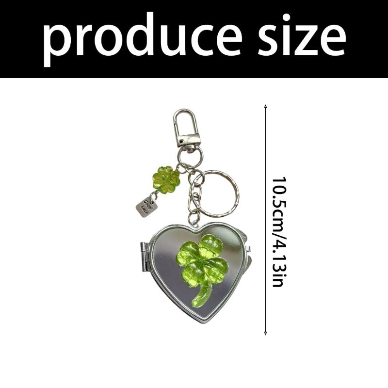 Elegant Bowknot Heart Shaped Mirror Keychain For Handbags Detachable Beauty Tool Unique Gift For Women Girls