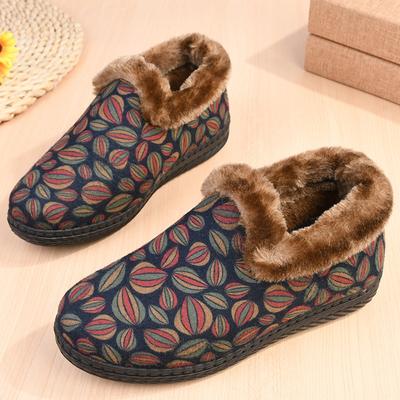 New Women's Cotton Shoes with Added Fleece and Thickened Texture, Warm Cloth Shoes
