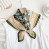 Retro Old Money Wind Silk Double Crepe Silk Scarf Women's Spring and Summer Senior Sense Versatile 100% Mulberry Silk Square Scarf Thin Scarf