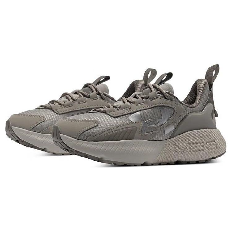 Under Armour HOVR Mega 2 MVMNT Timberwolf Taupe Zapatillas Unisex Marrón Caqui Base Plateado Metálico 3026629-200