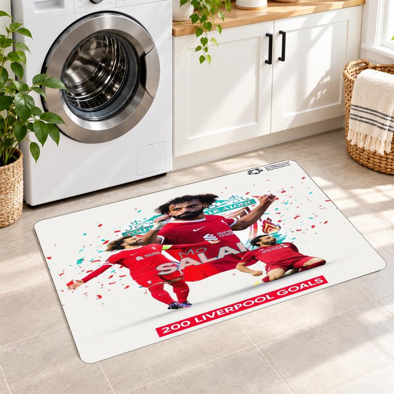 Flannel Kitchen Mat Mohamed Salah Soft Area Rug Non Slip Floor Carpet Home Decoration