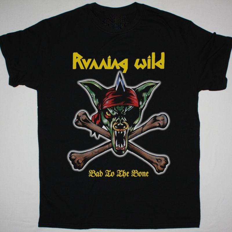 Vintage Bad To The Bone By Running Wild Cotton S-4XL Black Unisex Shirt TR718