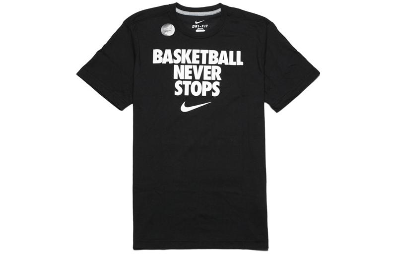 

Nike T Shirts Men s Black Crew Neck Moderate Straight Fit 524306-014 S