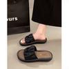 Premium thick-bottomed one-word slippers for women's summer outer wear fashionable new flat-bottomed non-slip casual cool slippers