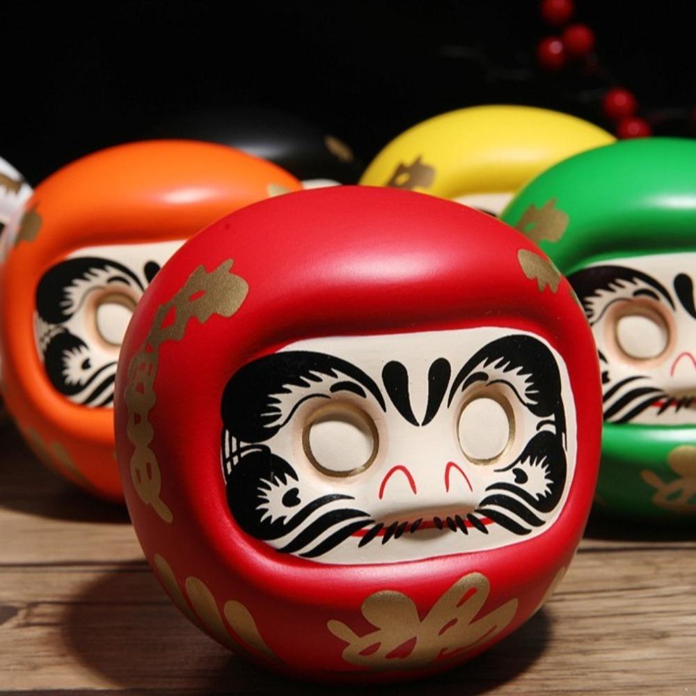 Norocos farmec japonez Daruma păpușă statuie Zen pisică norocoasă avere ornament drăguț cutie de bani decor acasă